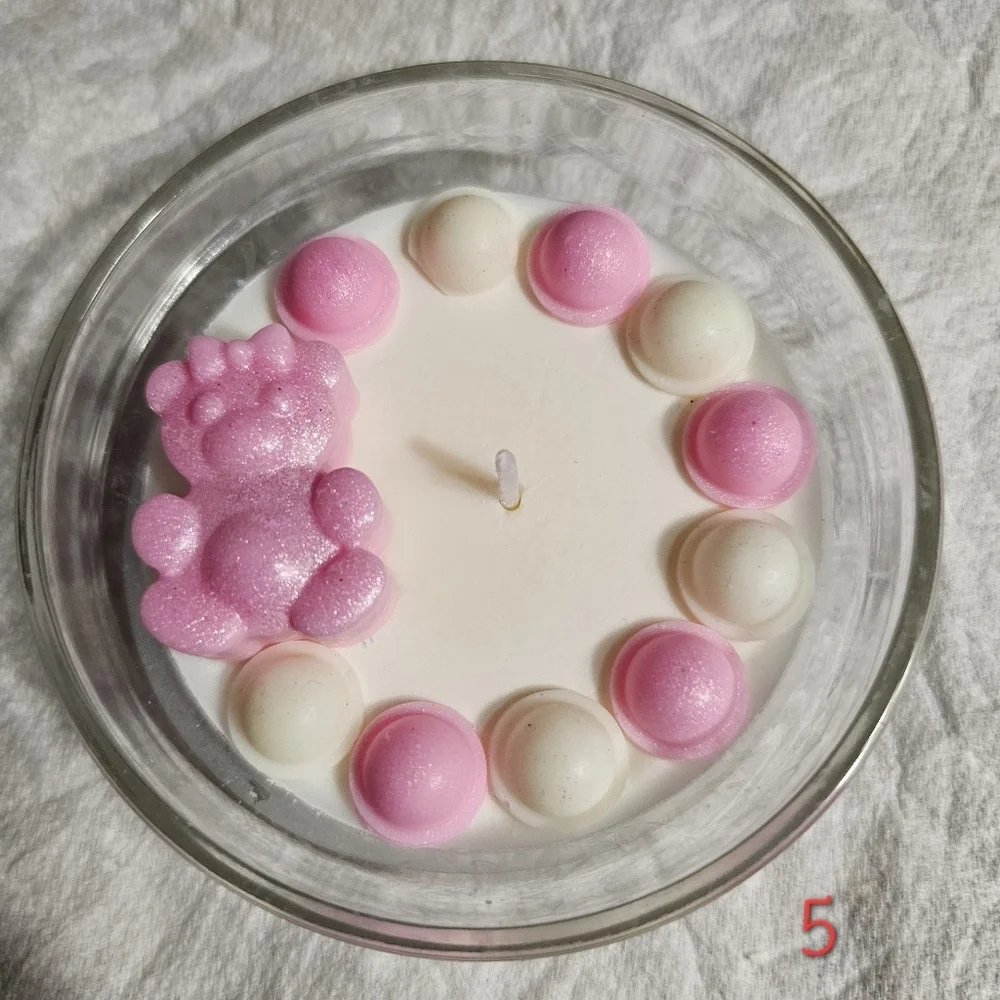 6 Handmade Pink Baby Girl Shower Birthday Party Soy Wax Scented Candle Giveaways